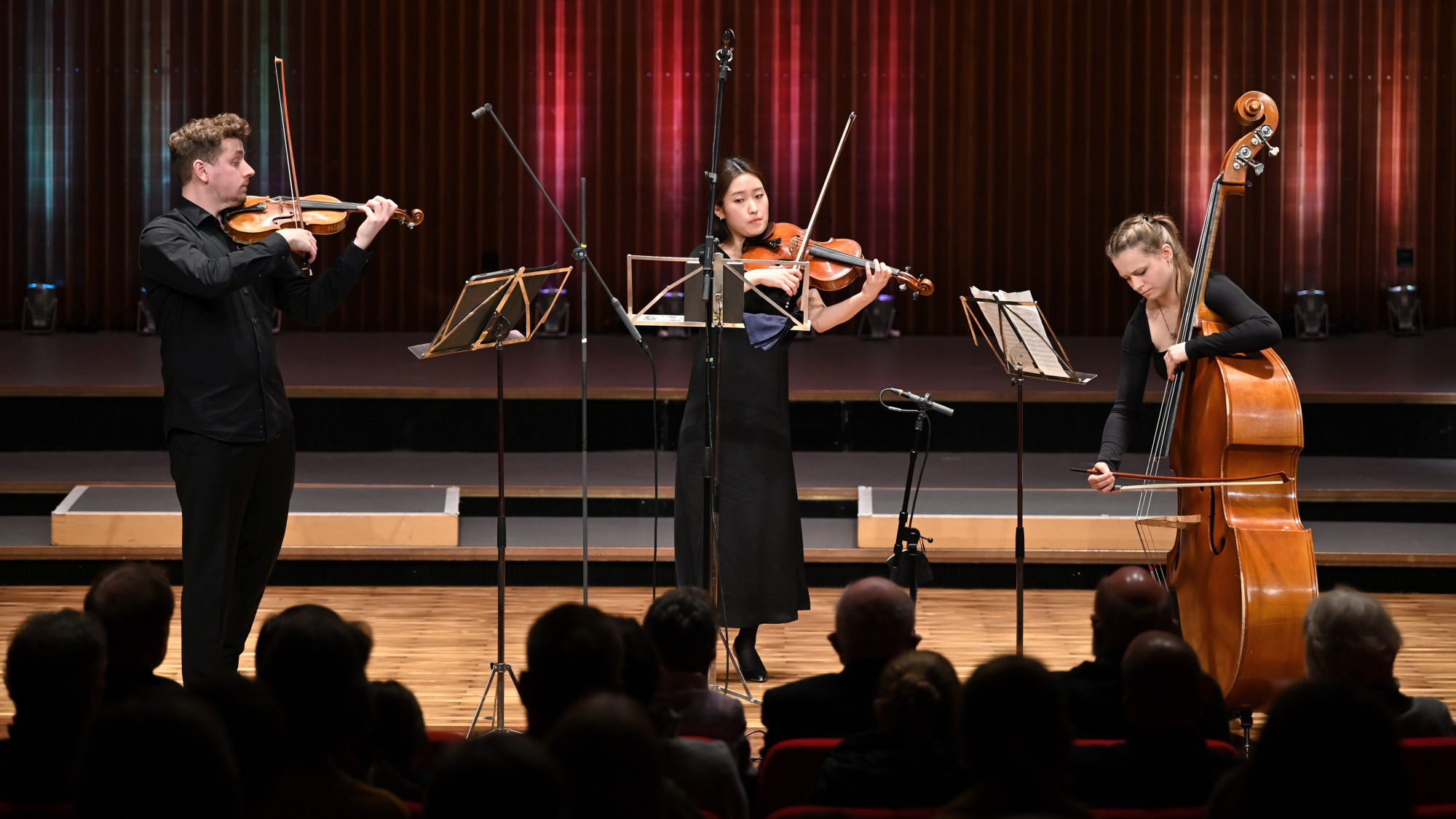 Orest Kudlovskyi (Violine), Juhee Lee (Viola), Agnieszka Detko (Kontrabass)